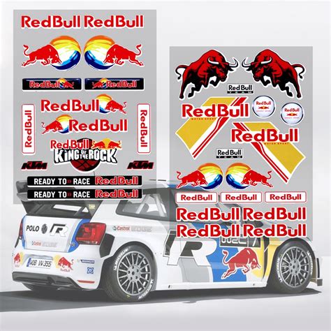 Red Bull Racing Style Reflective Car Motorcycle Helmet Decorative ...