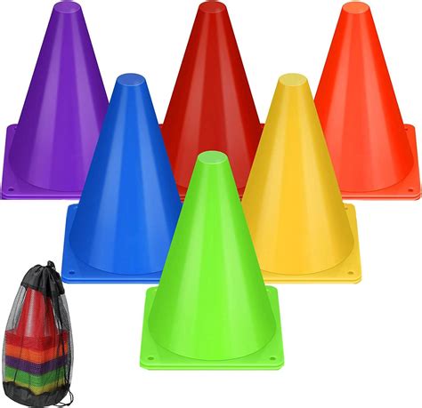 Soccer Cones,7 Inch Cones Sports Training Agility Field Marker Plastic ...