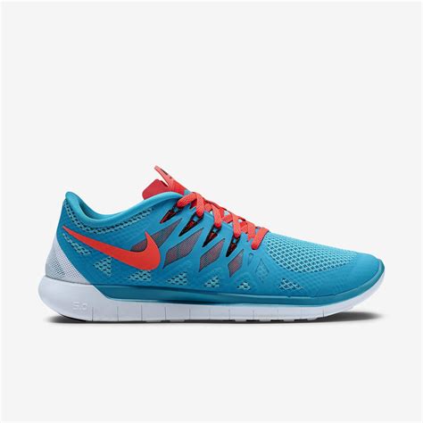 Nike Mens Free 5.0+ Running Shoes - Blue Lagoon/Bright Crimson ...