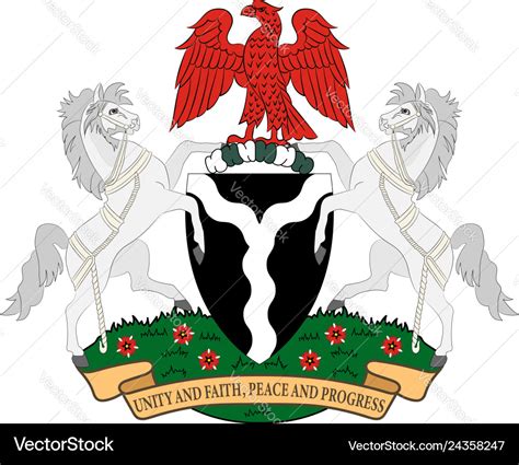 Coat arms federal republic nigeria Royalty Free Vector Image