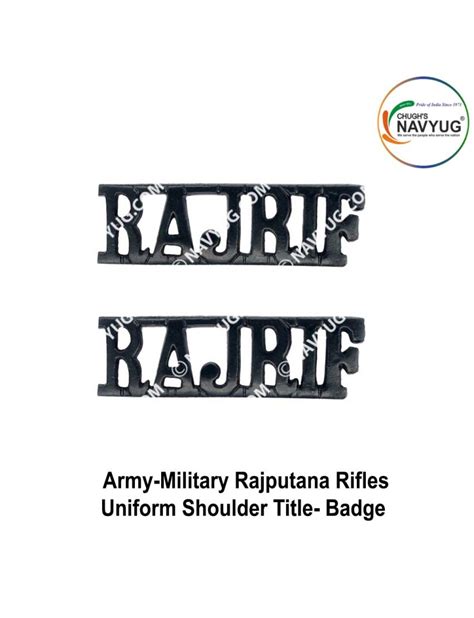 Army-Military Rajputana Rifles Uniform Shoulder Title-Badge (Indian ...