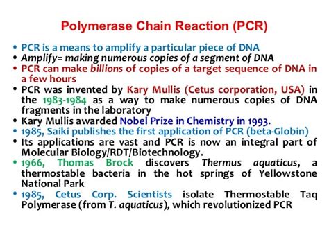 Pcr and its applications