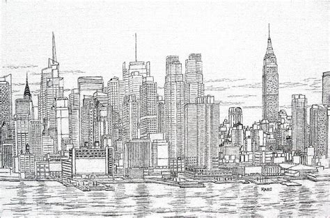 Fetch New York Skyline Drawing Free Vector - Www