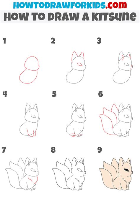 How to Draw a Kitsune - Easy Drawing Tutorial For Kids