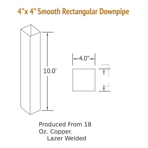 Square Copper Downspout - Copper Gutter Supply Company