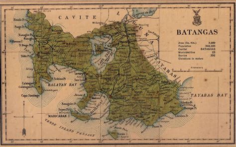 Map of Batangas, 1918 - Batangas History, Culture and Folklore