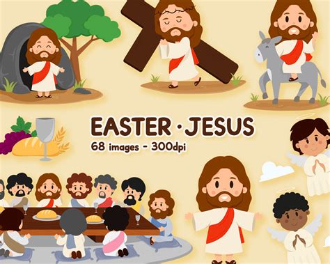 Easter Clipart Kit Life of Jesus Christ PNG Christianity - Etsy Australia