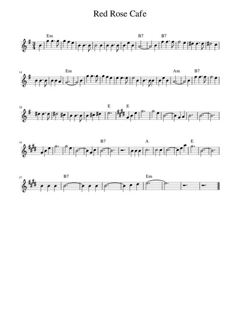 Red Rose Cafe Sheet music for Piano (Solo) Easy | Musescore.com