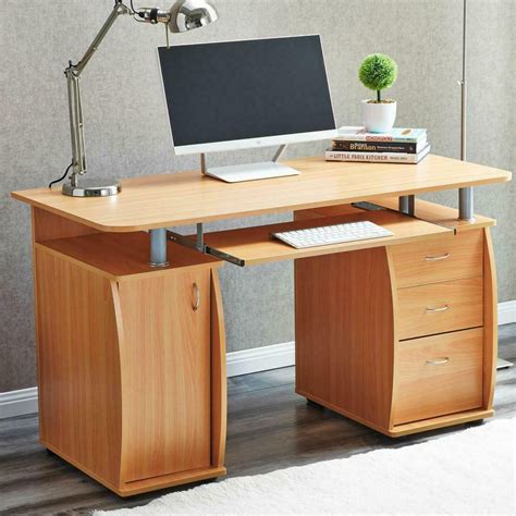 Natural 3-Tier Computer Office Desk - Affordable Modern Design ...