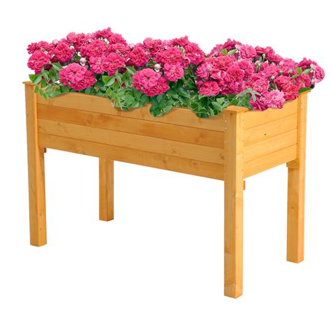 2’ x 4’ Wood Elevated Garden Bed Outdoor Raised Planter Box with Legs ...