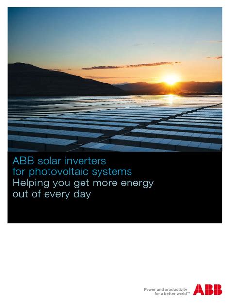 Abb Solar Inverters Brochure Bcb.00076 en | PDF | Photovoltaic System ...