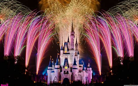 Disney Castle Fireworks Wallpaper