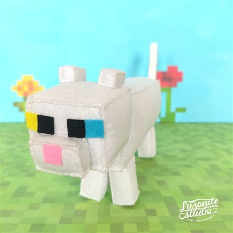 Stuffed Animal Inspired By The White Cat Of Minecraft Handmade ...