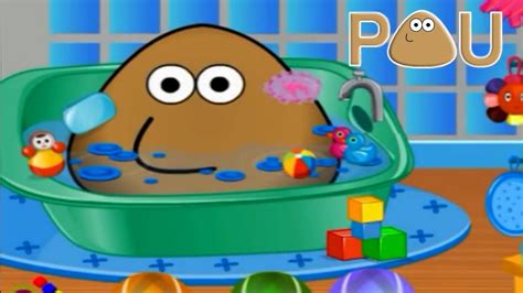 ღ POU BATHING Baby Game for Kids and Children - YouTube