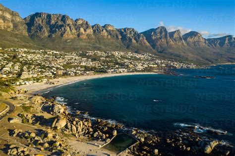 Clifton Beach, Cape Town, at sunset, South Africa, Africa stock photo