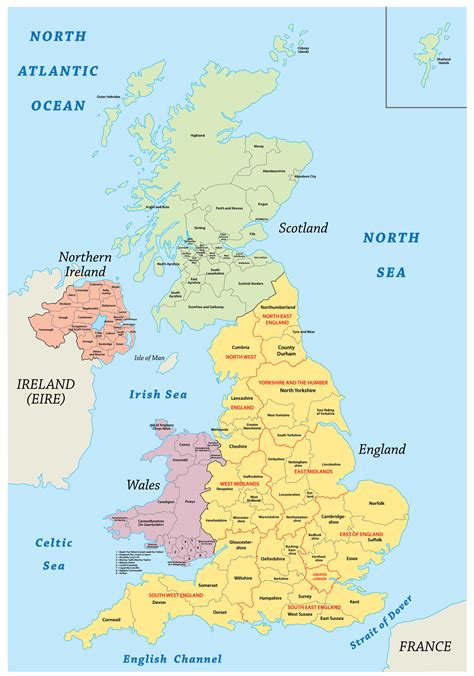 Maps Of Great Britain With Counties And Cities - Washington Map State