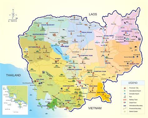 Cambodia Map Tourist Attractions - TravelsFinders.Com