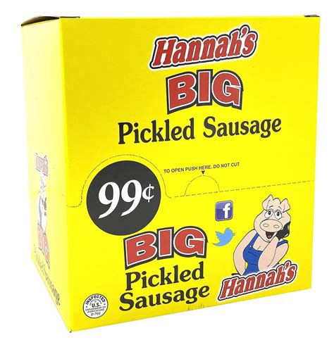 Buy Hannah’s Big Pickled Sausage Pack of 20 1.7 Ounce Sticks – Chicken ...