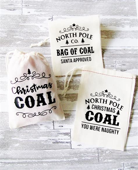 Christmas Coal Gift Bag Lump of Coal Naughty List Stocking | Etsy