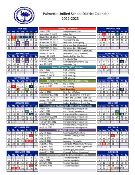 Calendar | PALMETTO UNIFIED SCHOOL DISTRICT