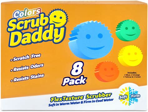 Scrub Daddy Colors 8ct Non-Scratch Kitchen Cleaning Sponges - Dish Wash ...