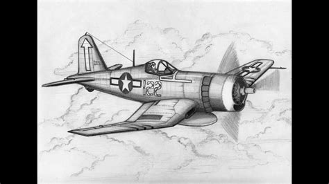 How to Draw a F4U Corsair (Freehand Sketch) - YouTube