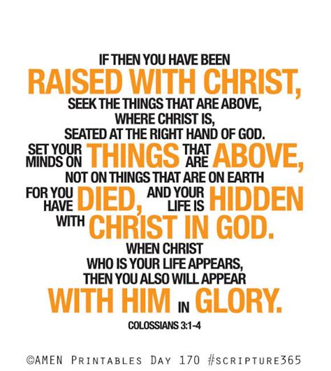 Things Above. Colossians 3:1-4. PRINTABLE DIY Christian Poster. 8x10 ...