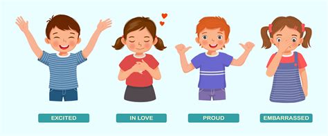 cute kids showing different feeling emotions such as excited, in love ...