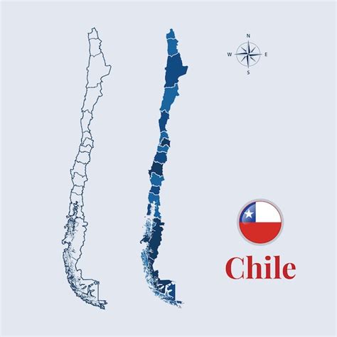 Premium Vector | Chile map and flag Flag map of Chile vector