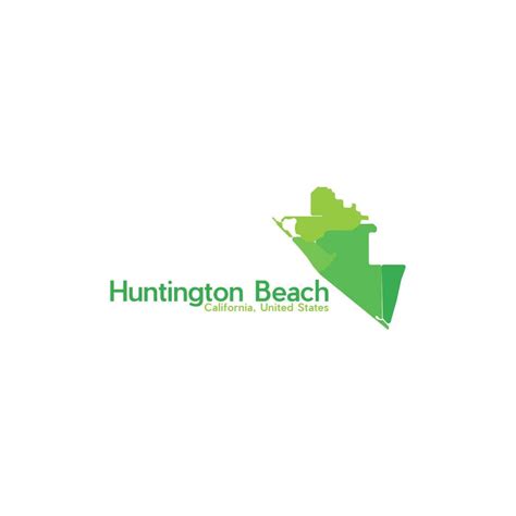 Huntington Beach City Map Geometric Modern Logo 24032060 Vector Art at ...