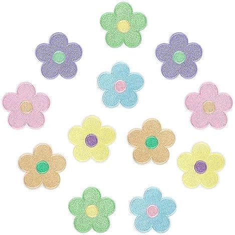 Amazon.com: Sibba 12 PCS Flowers Iron On Patches, Colorful Flowers Iron ...