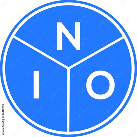 NIO letter logo design on white background. NIO creative circle letter ...