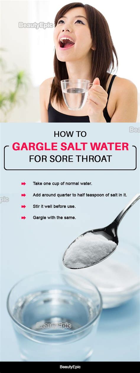 How To Gargle Salt Water For Sore Throat? | Gargle salt water, Sore ...