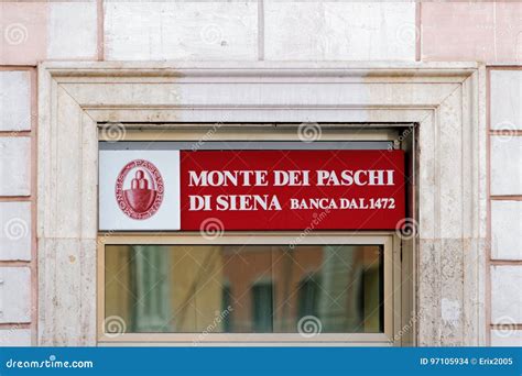 Plate of Monte Dei Paschi Di Siena Banca Editorial Stock Image - Image ...