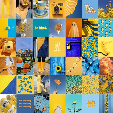 Bright Blue Collage Kit Yellow Aesthetic Collage Kit Yellow - Etsy Canada