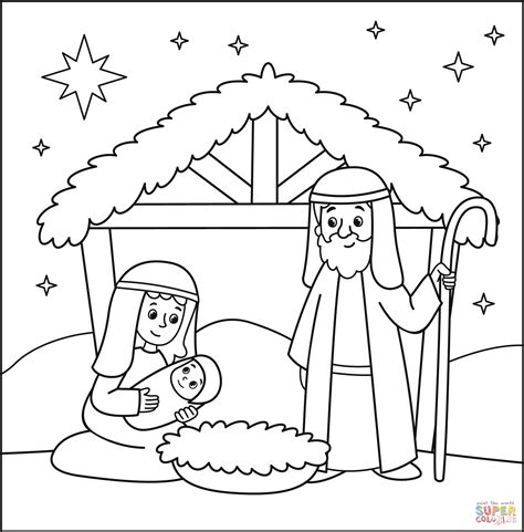 Christmas Nativity coloring page | Free Printable Coloring Pages