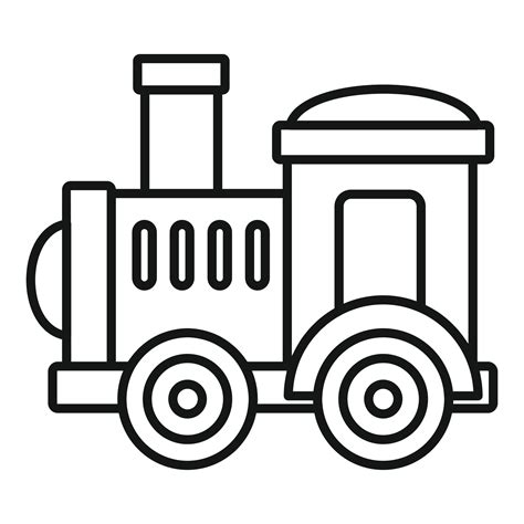 Toy train icon, outline style 14427390 Vector Art at Vecteezy