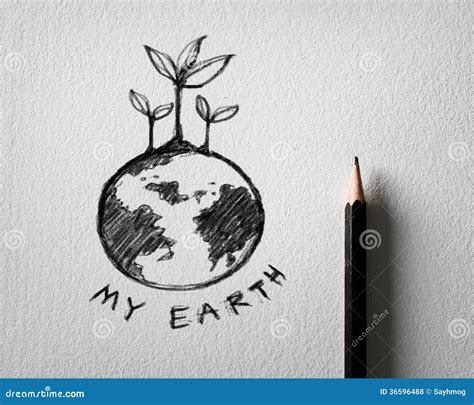 Pencil Drawing Of Planet Earth