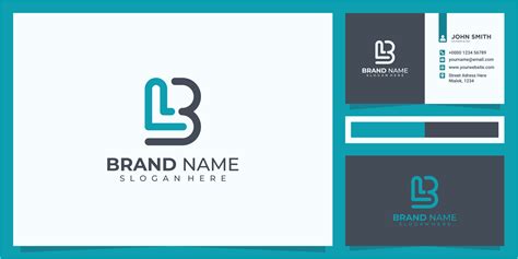 LB letter initial logo design template with business card icon. letter ...