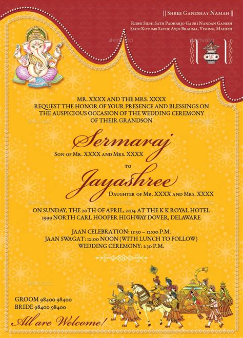 Hindu Wedding Invitations Templates