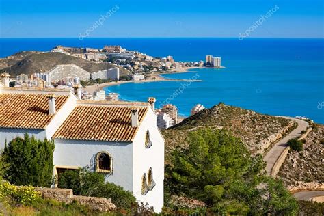 Cullera beach aerial with skyline of village Valencia Stock Photo by ...