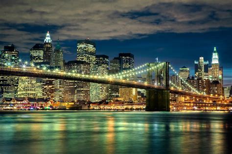 Brooklyn Bridge By Night, Bridges, Jörg Wanderer · Art photographs ...