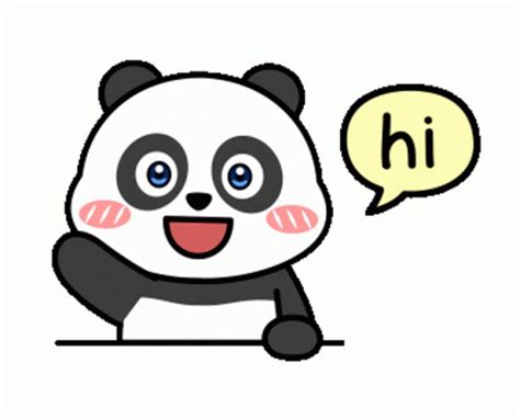 Panda Hi Sticker - Panda Hi Cute - Discover & Share GIFs