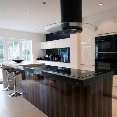 70cm Round Island Cooker Hood Black | Island cooker hoods, Kitchen led ...