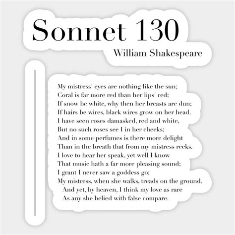 Ligation Temperate Stationary shakespeare sonnet 130 Federal ...