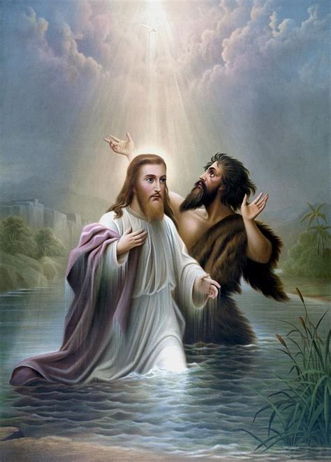 John The Baptist Baptizes Jesus Christ Painting Images Bible, Bible ...