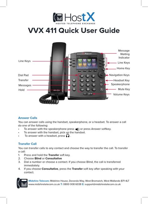 POLYCOM VVX 411 QUICK USER MANUAL Pdf Download | ManualsLib