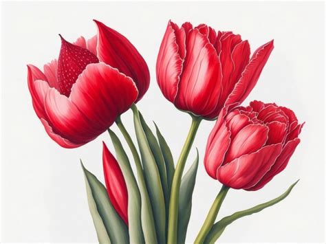 Premium AI Image | Watercolor red and pink tulip bouquet