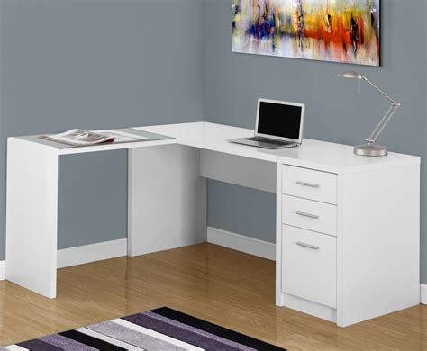 White Corner Computer Desk from Monarch | Coleman Furniture