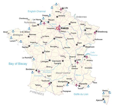 Map of France - Cities and Roads - GIS Geography